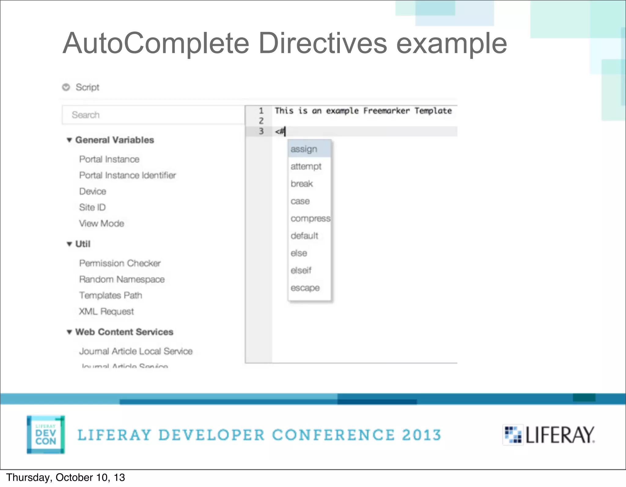 AutoComplete Directives example
Thursday, October 10, 13
 