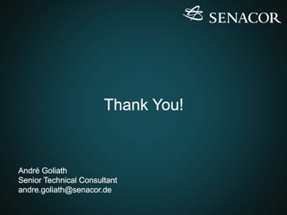 Thank You!
André Goliath
Senior Technical Consultant
andre.goliath@senacor.de
 