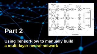 Part 2
Using TensorFlow to manually build
a multi-layer neural network
 