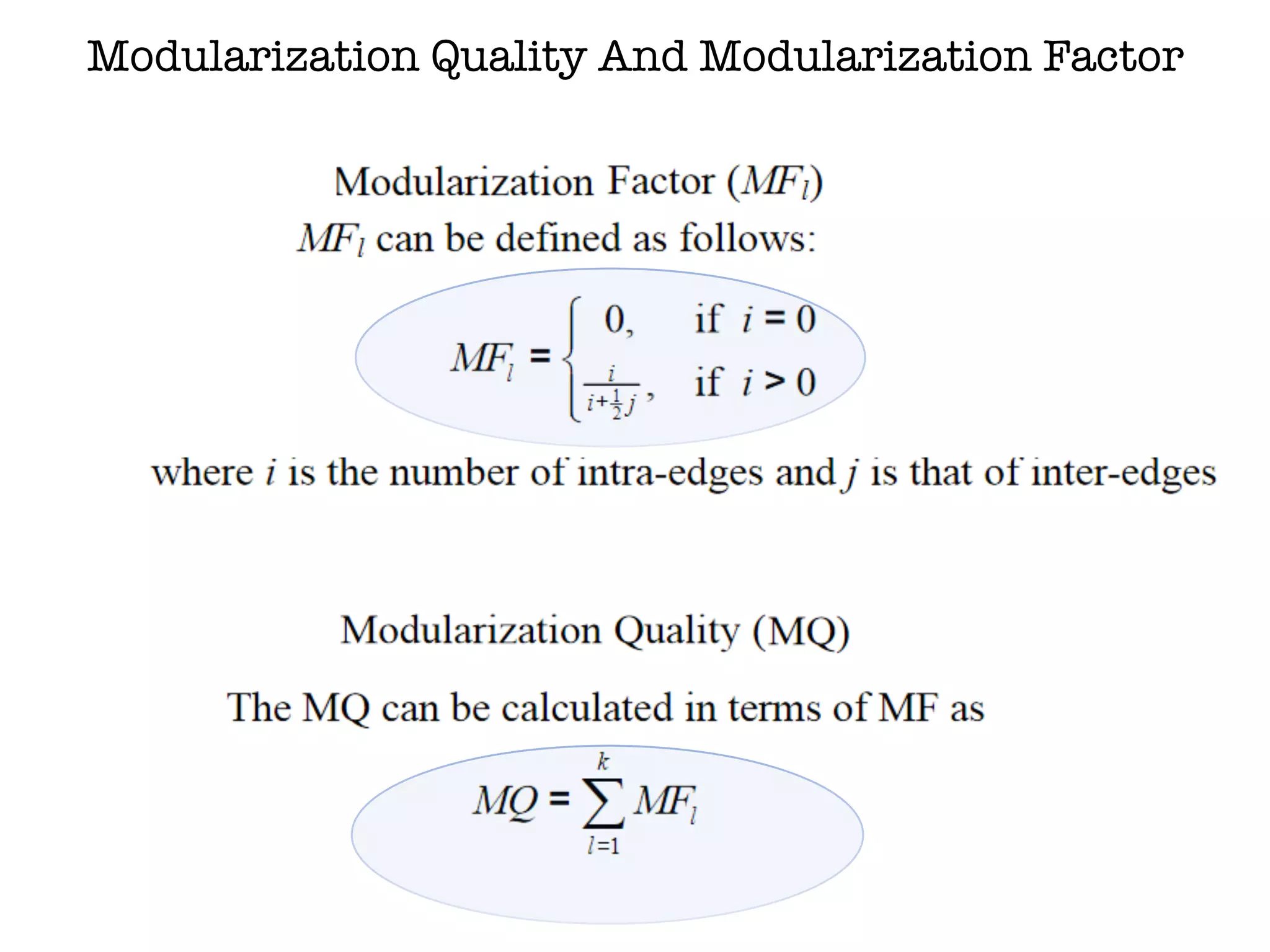 Modularization Quality And Modularization Factor
 