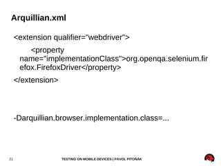 Running Unit Tests mvn clean package testng.xml 
