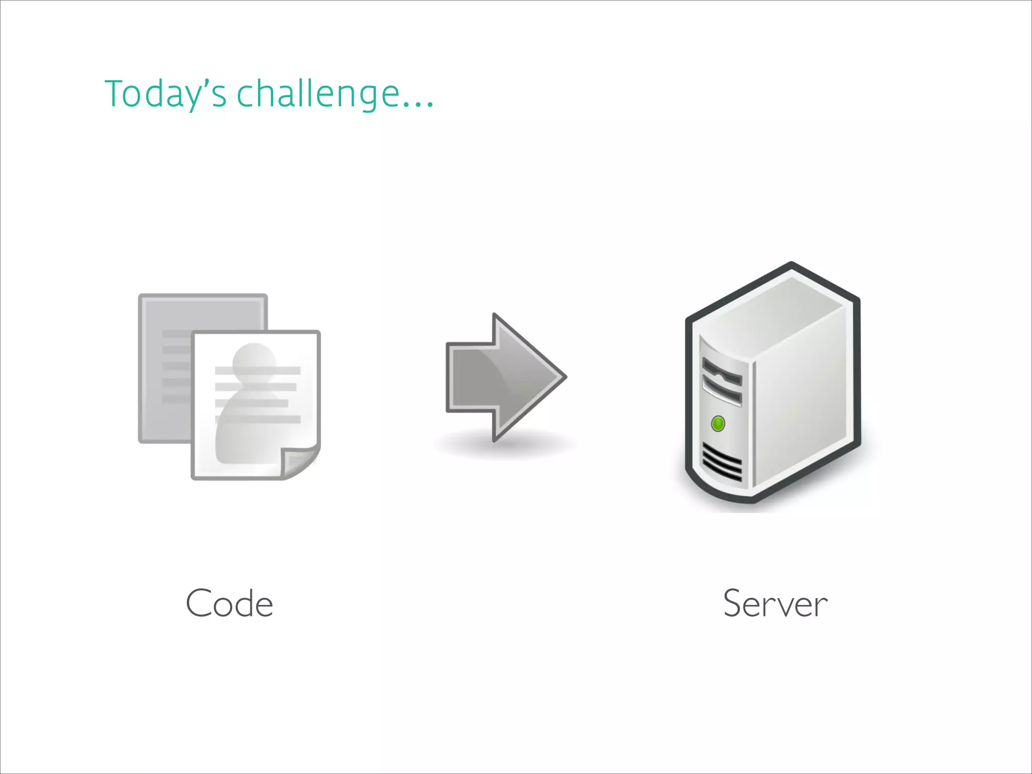 Today’s challenge...

Code

Server

 