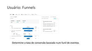 Usuário: Funnels
Determine a taxa de conversão baseada num funil de eventos
 