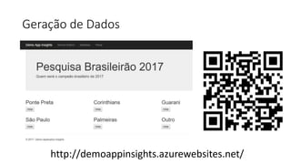Geração de Dados
http://demoappinsights.azurewebsites.net/
 
