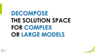DECOMPOSE
THE SOLUTION SPACE
FOR COMPLEX
OR LARGE MODELS
 