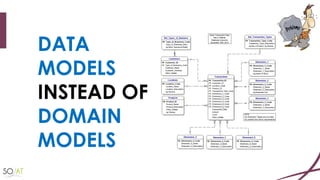 DATA
MODELS
INSTEAD OF
DOMAIN
MODELS
 