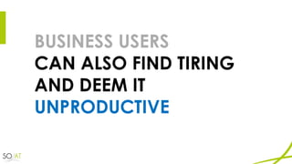 BUSINESS USERS
CAN ALSO FIND TIRING
AND DEEM IT
UNPRODUCTIVE
 
