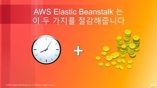 © 2018, Amazon Web Services, Inc. or its Affiliates. All rights reserved.
AWS Elastic Beanstalk 는
이 두 가지를 절감해줍니다
 
