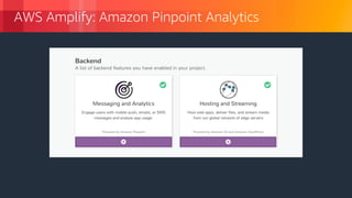 © 2018, Amazon Web Services, Inc. or its Affiliates. All rights reserved.
AWS Amplify: Amazon Pinpoint Analytics
 