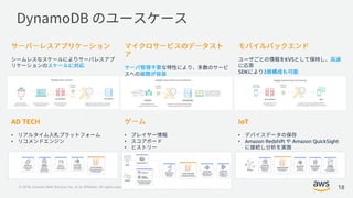 © 2018, Amazon Web Services, Inc. or its Affiliates. All rights reserved.
KVS
SDK 2
AD TECH
•
•
•
•
•
IoT
•
• Amazon Redshift Amazon QuickSight
18
 