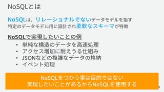 © 2018, Amazon Web Services, Inc. or its Affiliates. All rights reserved.
NoSQL
NoSQL 8
NoSQL
•
•
• JSON
•
 