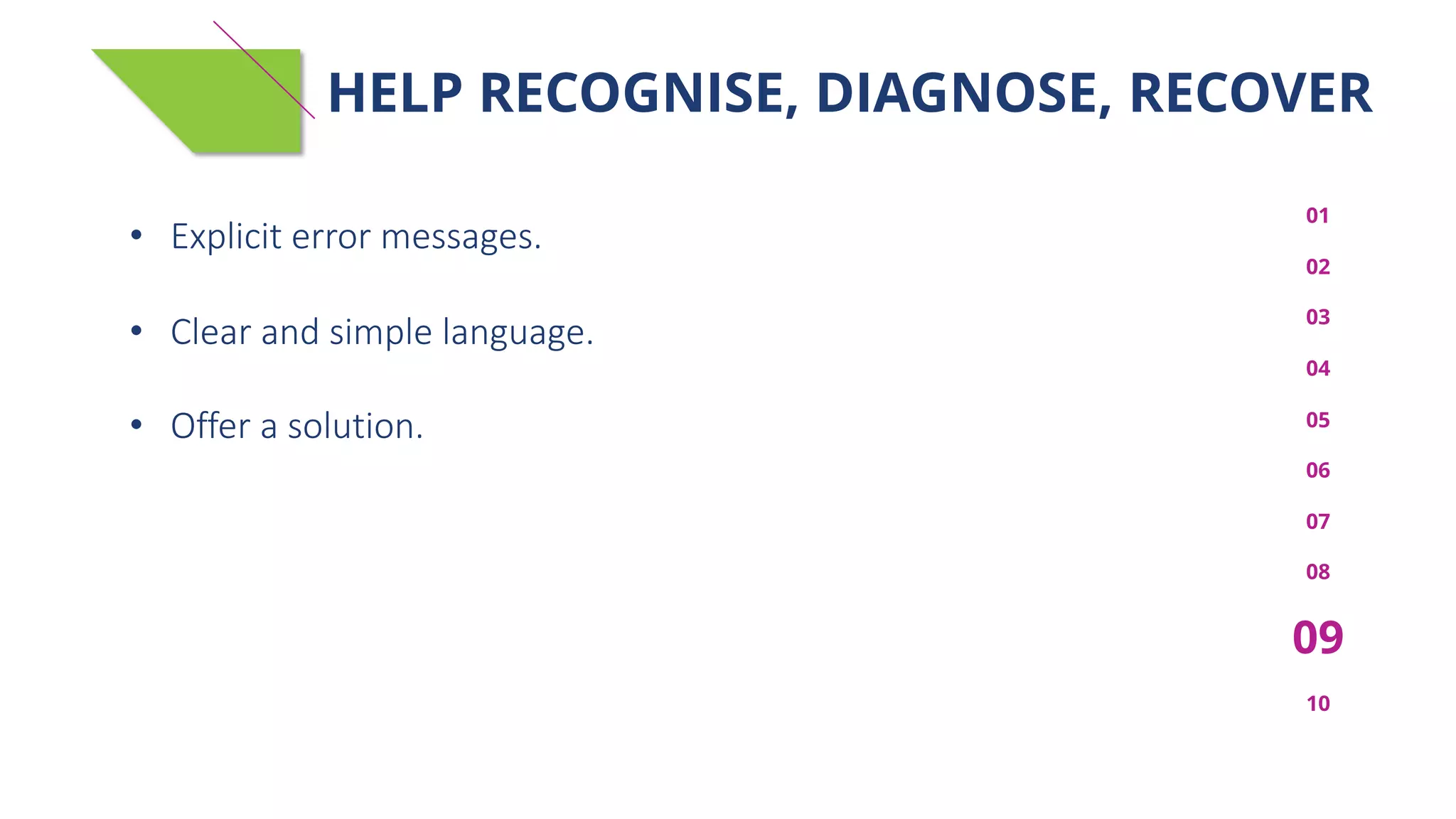 ! !"#$%&%'()**+*(,)--./)-0
! 1$).*(.23(-%,#$)($.2/4./)0
! 566)*(.(-+$4'%+20
01
02
03
04
05
06
07
08
09
10
HELP RECOGNISE, DIAGNOSE, RECOVER
 