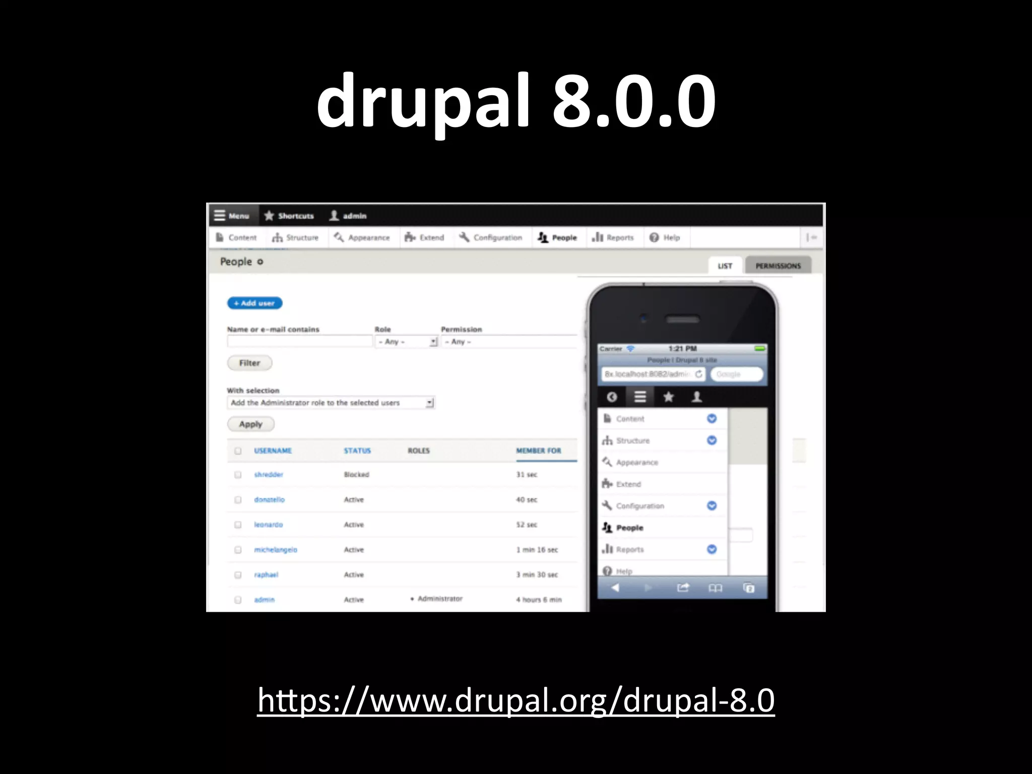 drupal  8.0.0 hNps://www.drupal.org/drupal-­‐8.0   