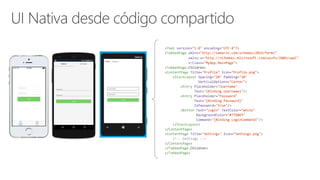 <?xml version="1.0" encoding="UTF-8"?>
<TabbedPage xmlns="http://xamarin.com/schemas/2014/forms"
xmlns:x="http://schemas.microsoft.com/winfx/2009/xaml"
x:Class="MyApp.MainPage">
<TabbedPage.Children>
<ContentPage Title="Profile" Icon="Profile.png">
<StackLayout Spacing="20" Padding="20"
VerticalOptions="Center">
<Entry Placeholder="Username"
Text="{Binding Username}"/>
<Entry Placeholder="Password"
Text="{Binding Password}"
IsPassword="true"/>
<Button Text="Login" TextColor="White"
BackgroundColor="#77D065"
Command="{Binding LoginCommand}"/>
</StackLayout>
</ContentPage>
<ContentPage Title="Settings" Icon="Settings.png">
<!-- Settings -->
</ContentPage>
</TabbedPage.Children>
</TabbedPage>
 