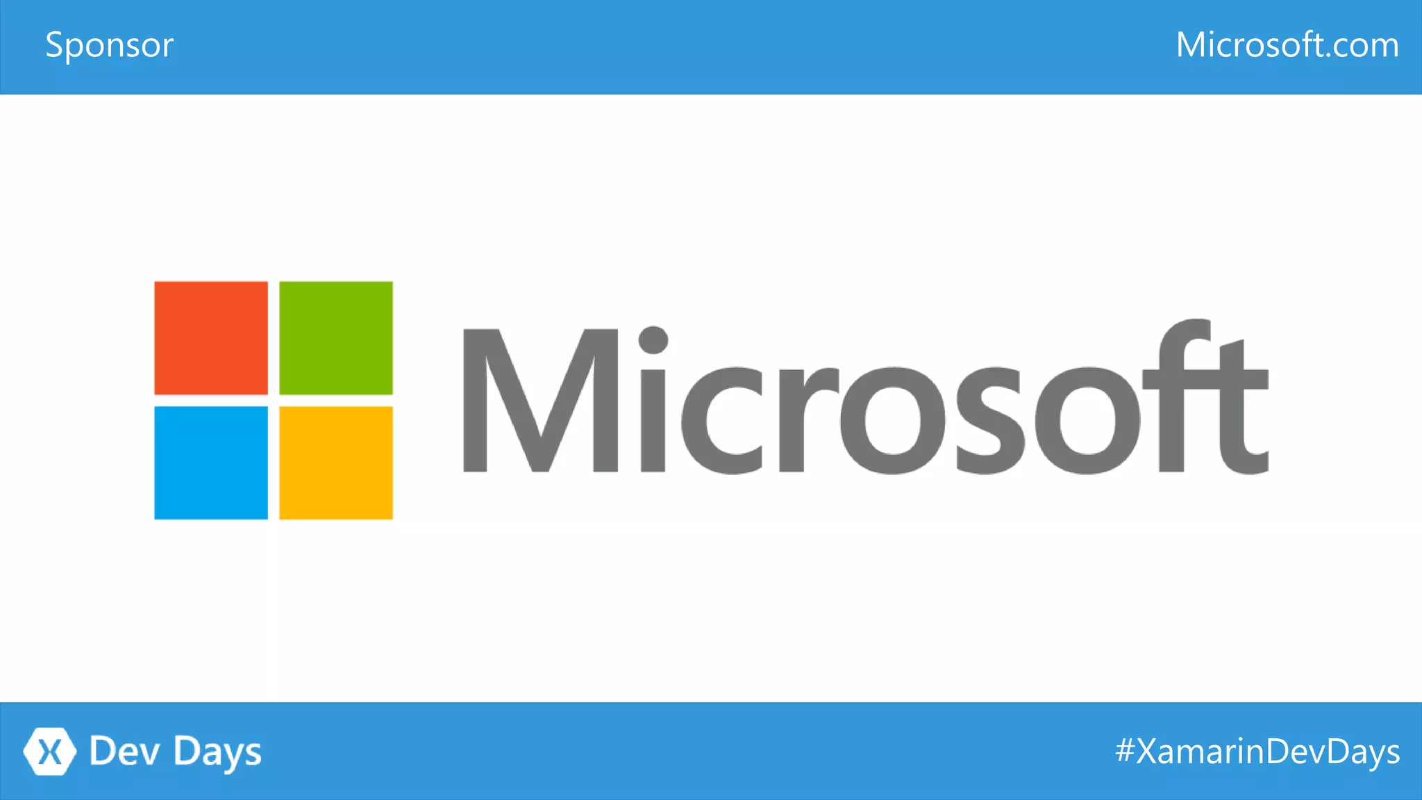 #XamarinDevDays Microsoft.comSponsor 