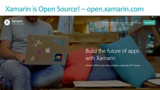 Xamarin is	Open	Source!	– open.xamarin.com
 