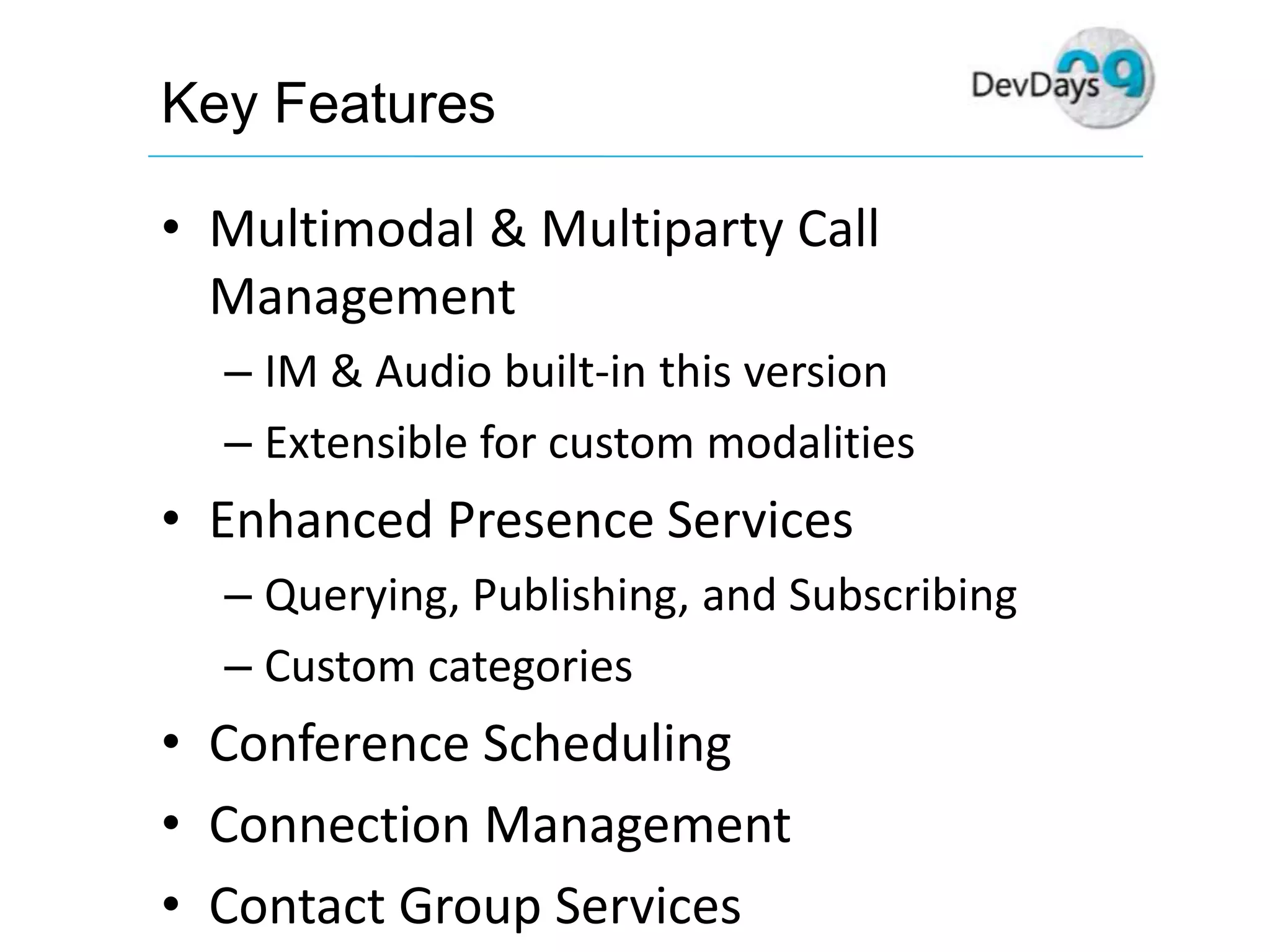 Dev Days Unified Communications Development