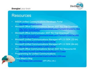 Dev Days  Unified  Communications  Development