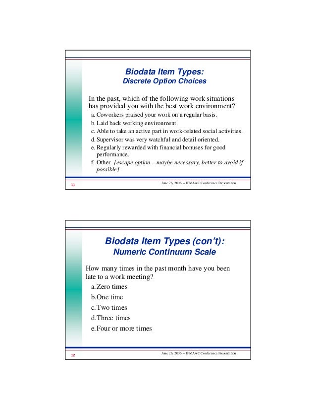 types of biodata