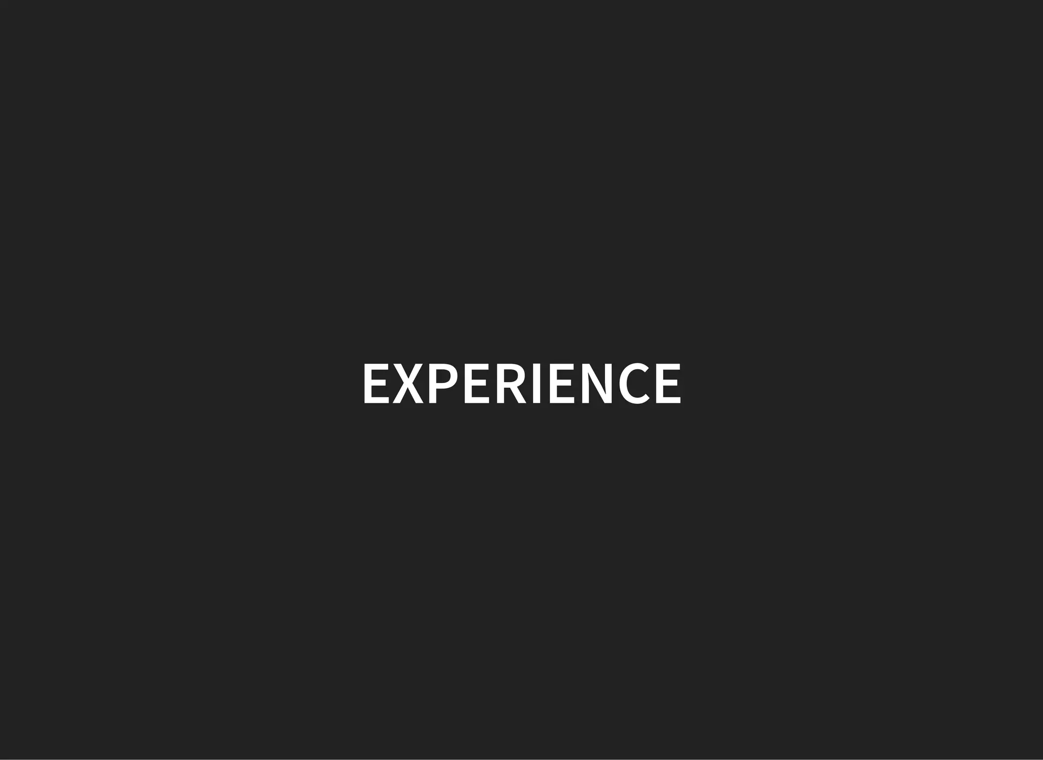 EXPERIENCE
 