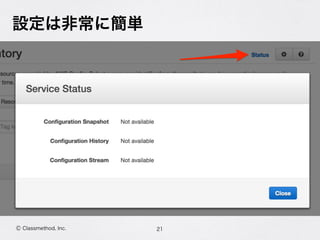 Ⓒ Classmethod, Inc.
設定は非常に簡単
21
 