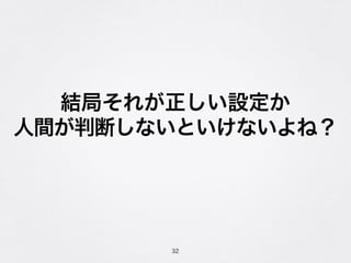 結局それが正しい設定か
人間が判断しないといけないよね？
32
 