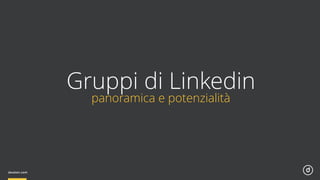 Gruppi di Linkedin
panoramica e potenzialità
 