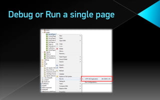 Debug or Run a single page
 