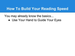 Speed Reading Class: Develop a Faster Reading Rate with High Speed ...