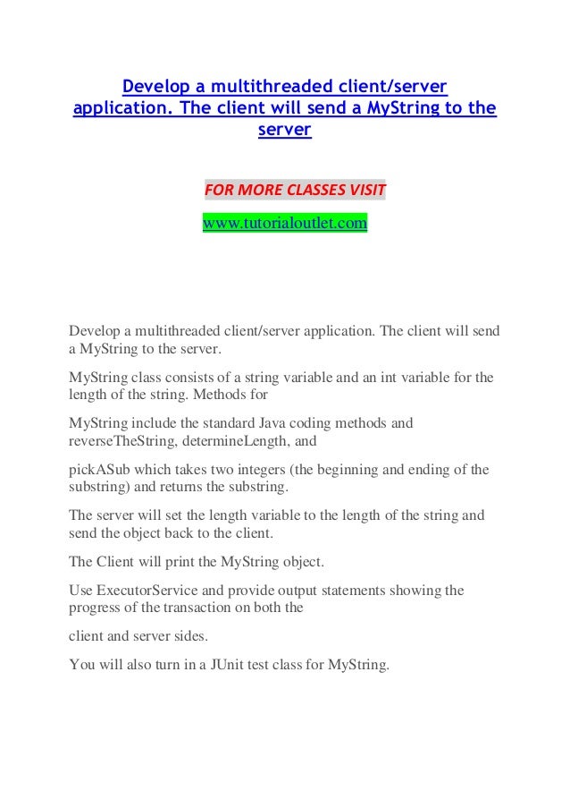 Multithreaded client/server application Something Great