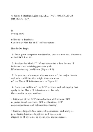 Develop an Outline for a Business Continuity Plan for an IT .docx