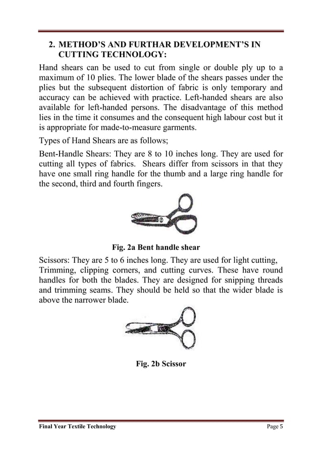 Developements in cutting & sewing technologies in garment industries