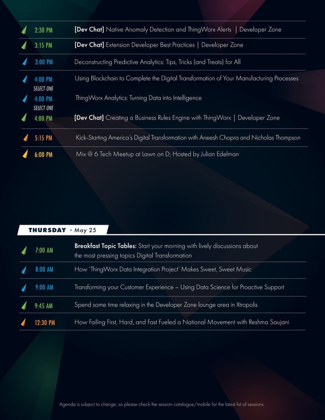 Developer LiveWorx Agenda