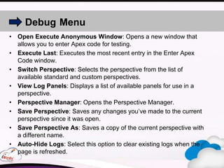 Salesforce Developer Console ppt | PPTX