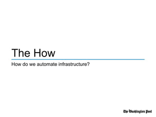 The How
How do we automate infrastructure?
 