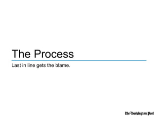 The Process
Last in line gets the blame.
 