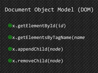 22Document Object Model (DOM)x.getElementById(id)