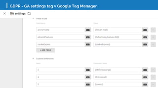 GDPR - GA settings tag v Google Tag Manager
 