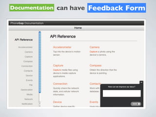 Documentation can have   Feedback Form
 