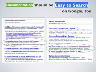 Documentation should be   Easy to Search
                             on Google, too
 