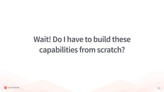 10
Wait!DoIhavetobuildthese
capabilitiesfromscratch?
 