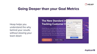 Going Deeper than your Goal Metrics
Heap helps you
understand the why
behind your results
without slowing your
team down
 