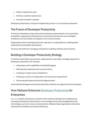 Developer Productivity: Engineering High-Performance Software Delivery ...
