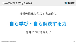 Copyright © Givery, Inc. All rights reserved.
Howではなく WhyとWhat
自ら学び・自ら解決する力
を身につけさせたい
技術の進化に対応するために
53
 