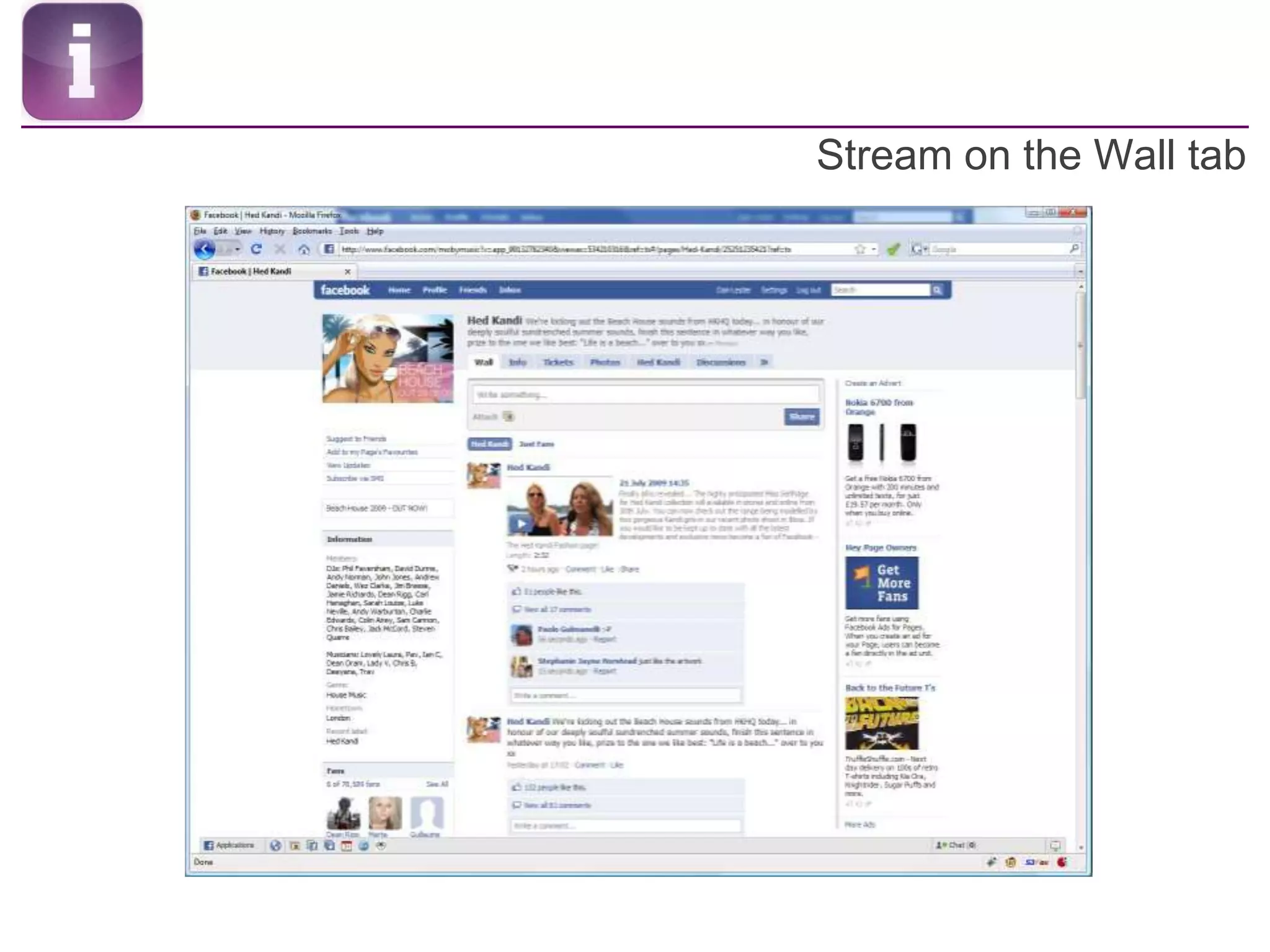 Stream on the Wall tab