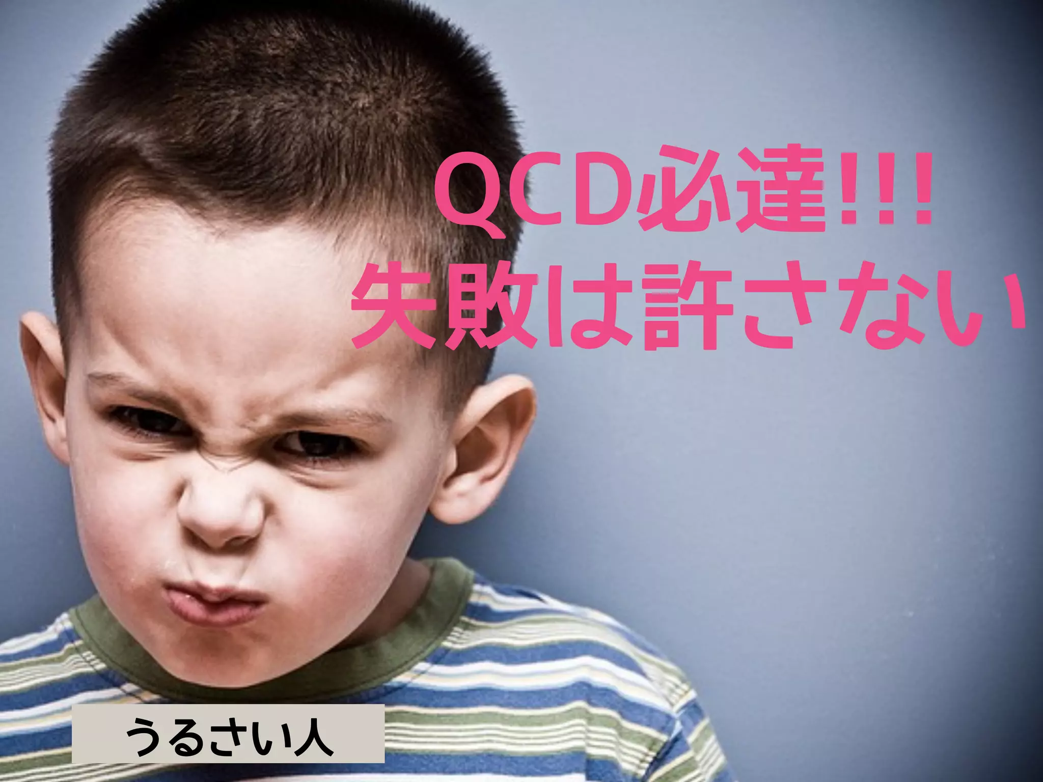 QCD必達!!!
        失敗は許さない



うるさい人
 