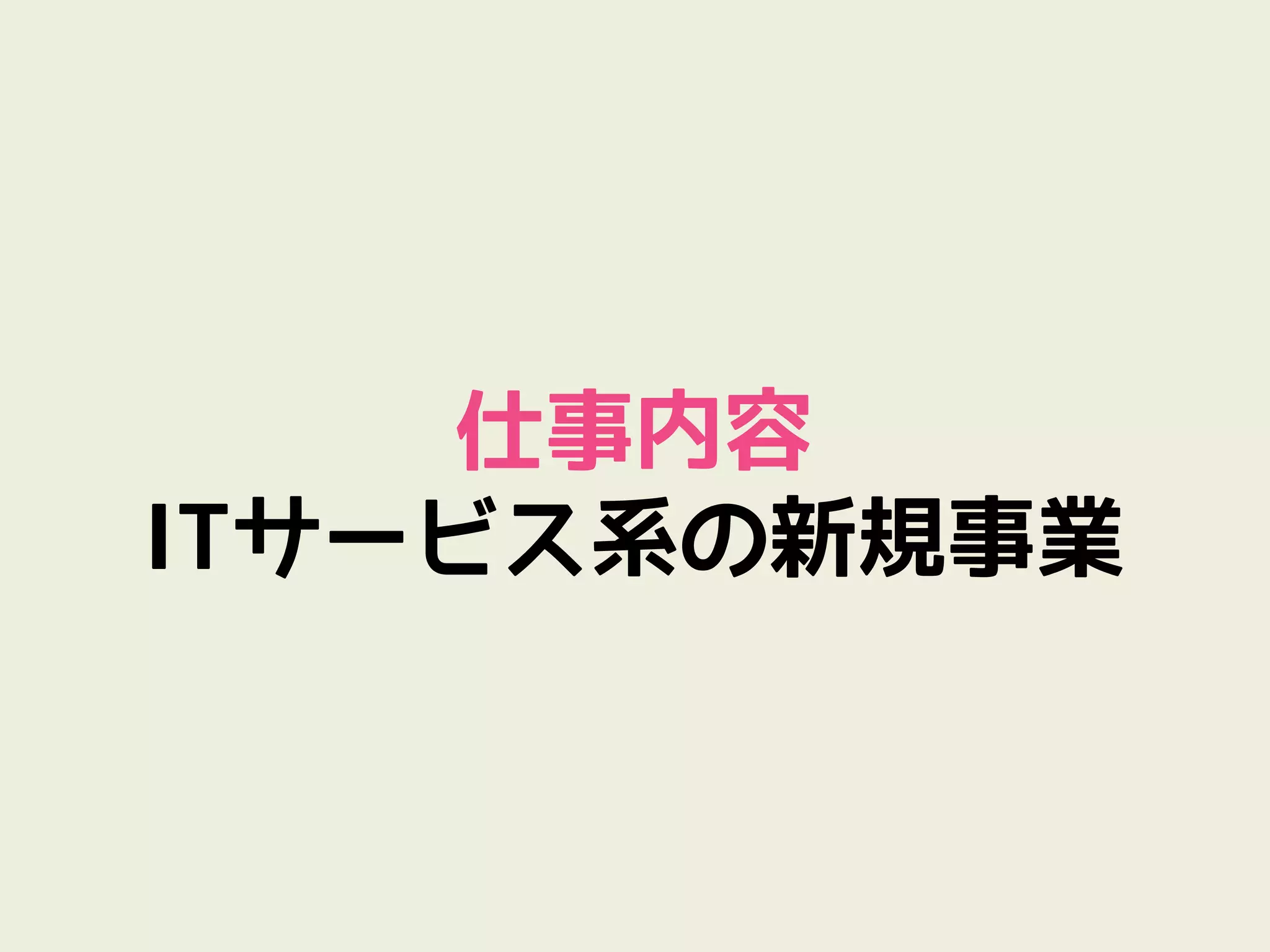 仕事内容
ITサービス系の新規事業
 