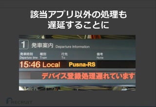 122
該当アプリ以外の処理も
遅延することに
デバイス登録処理遅れています
 