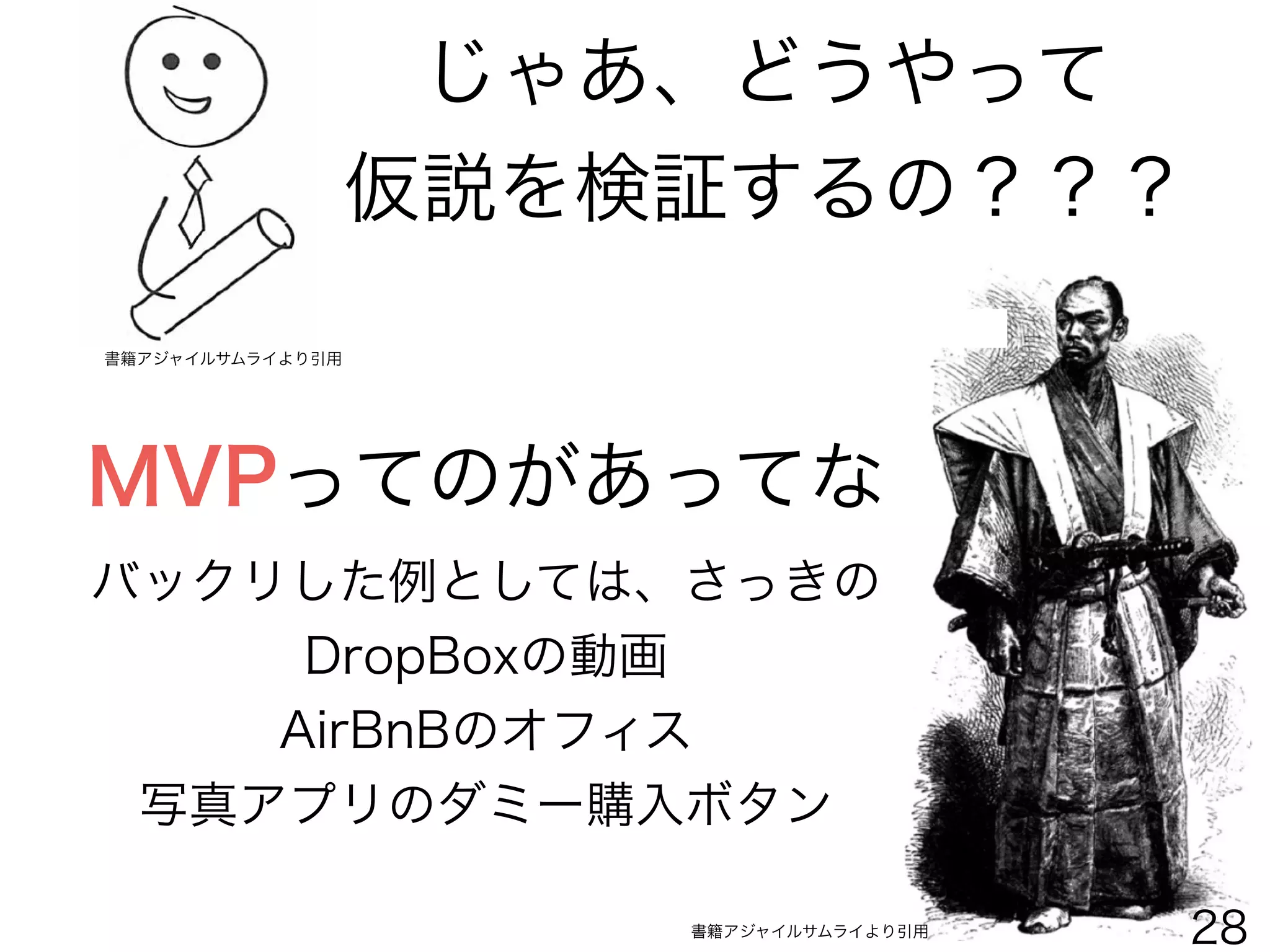 まだ実証出来ていない仮説に対して
リスクの高い順に優先順位をつけて実証していく
実証済
実証済
実証済
実証済
28
 