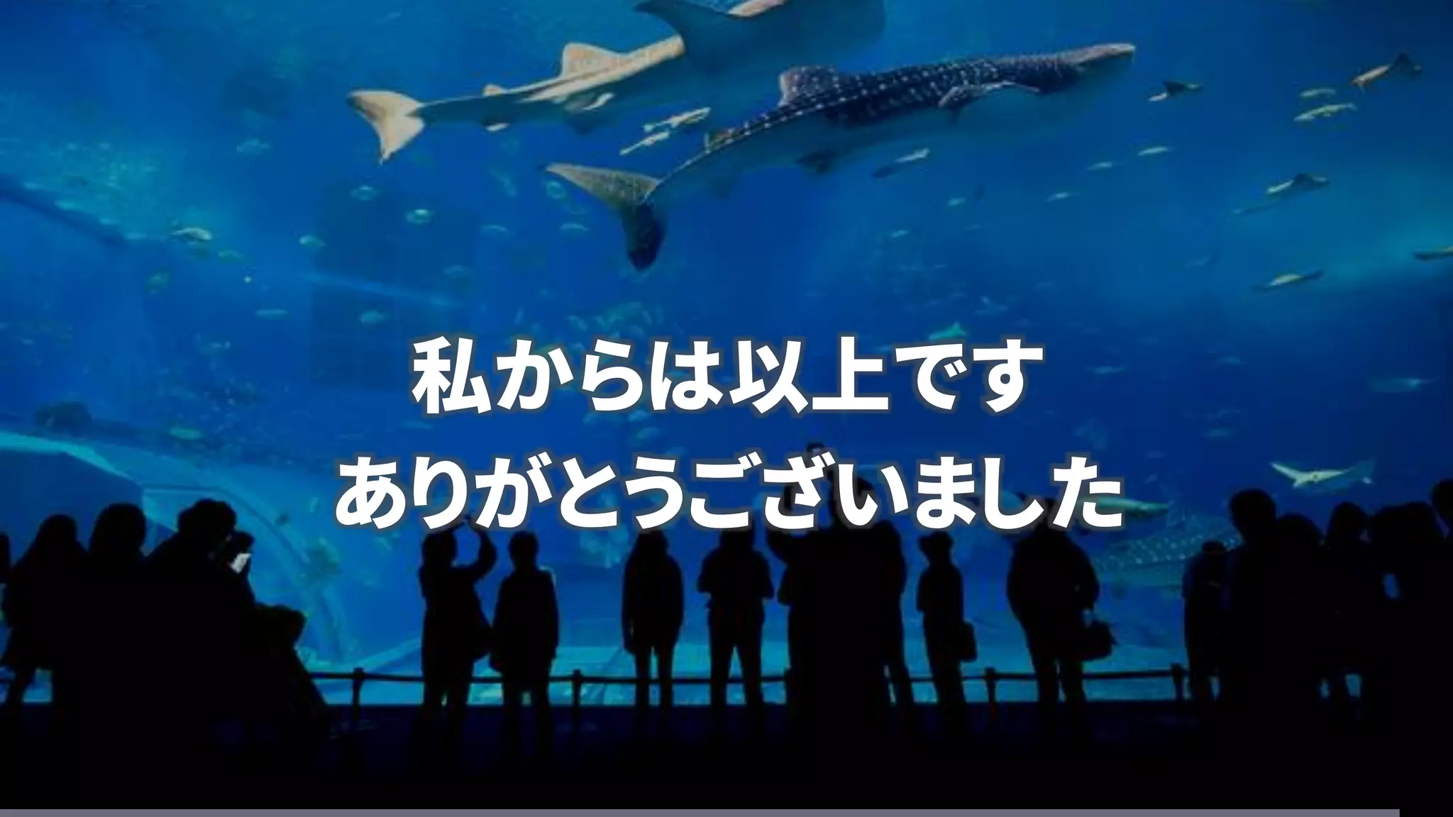 私からは以上です
ありがとうございました
 